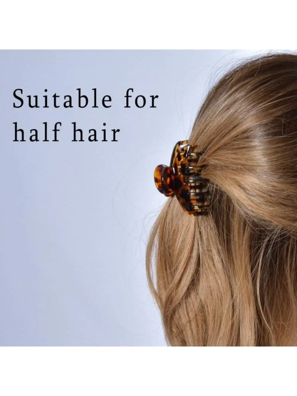3 PCS Tortoise Shell Hair Claw Clips - Double Row Teeth Jaw Barrettes for All